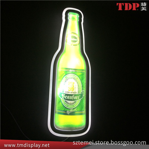 customized beer bottle shaped LED slim acrylic advertising light box
